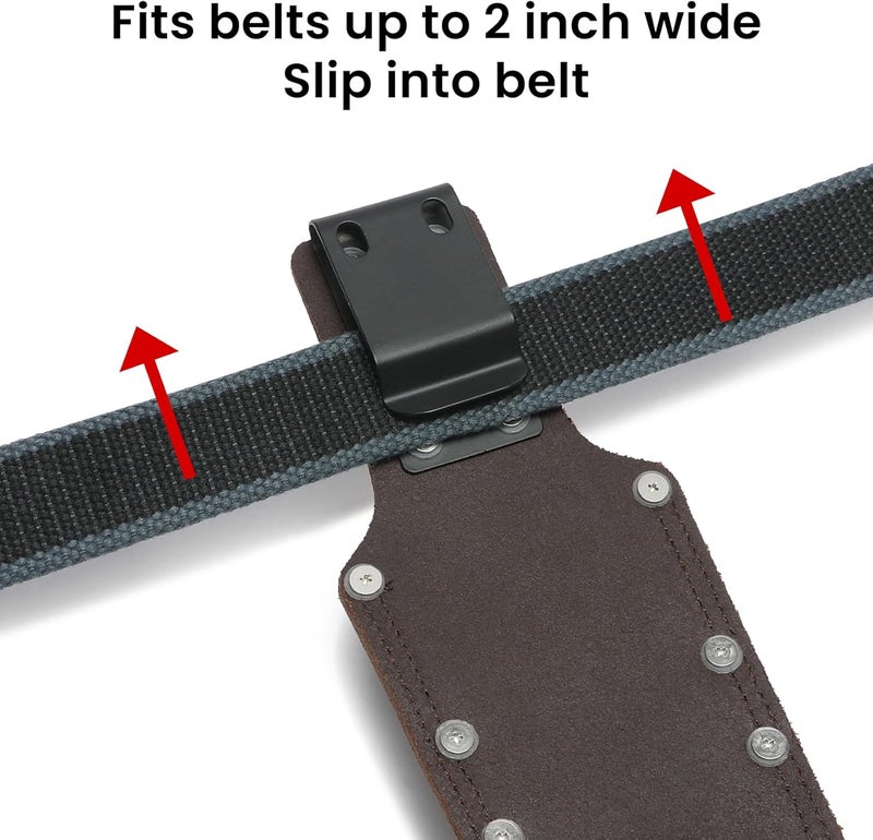 compuda Hammer Holder,Hammer Holder for Belt,Tool Holder Pliers Holster Knife Holster, Hammer Holster Made with Genuine Leather and Heavy-Duty Steel,for Construction Electrician Carpentry Garden Pruning. - Image 4